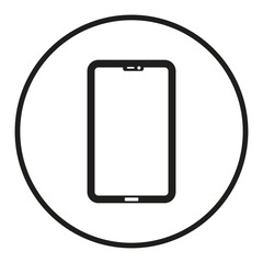 smartphone with blank screen isolated on white background