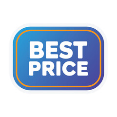 Best price guarantee badge blue orange