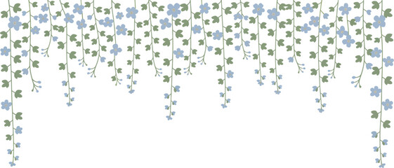 Floral background with hanging flowers vector illustration for design and decoration element art decor editable stock vector illustration