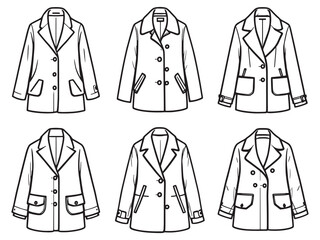 Wool coat design outline sketch fashion concept