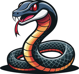 Fototapeta premium Venomous Serpent Mascot, Ready to Strike