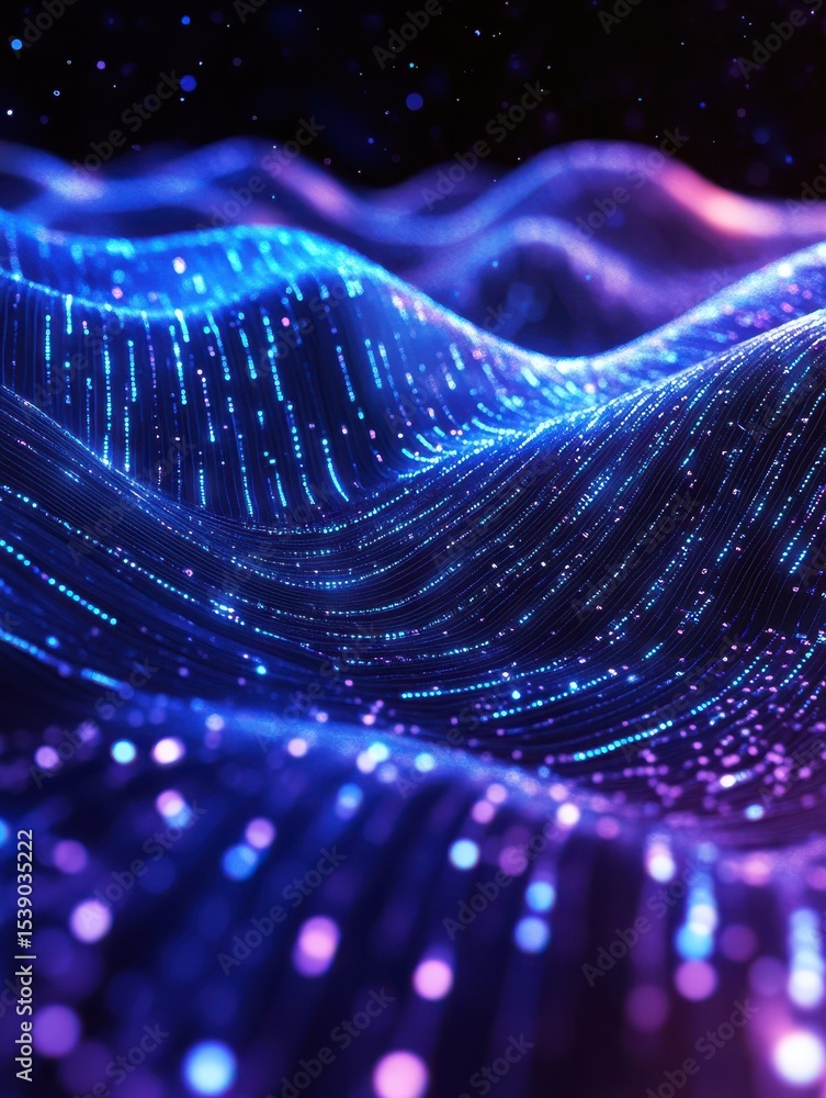 Poster abstract technology big data background concept: digital data flow motion, transfer and storage of d