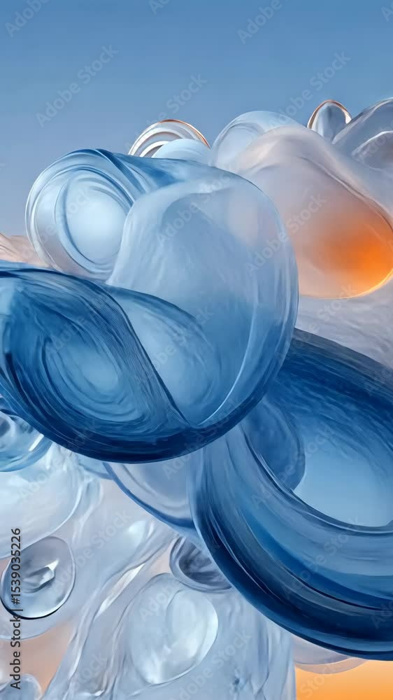 Aufkleber swirling shapes in transparent hues create a calming visual experience, capturing the essence of tra