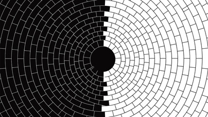 Abstract black and white circle pattern design background yin yang style modern art illustration graphic 100 editable stock vector illustration