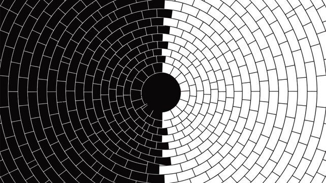 Abstract black and white circle pattern design background yin yang style modern art illustration graphic 100 editable stock vector illustration