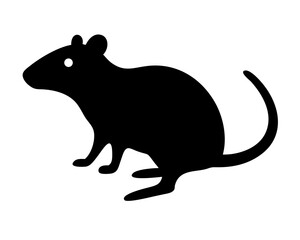 Obraz premium Standing Rat Silhouette Icon - Monochrome Vector Sign on White Background
