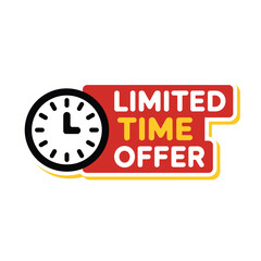 Limited time offer red and yellow badge