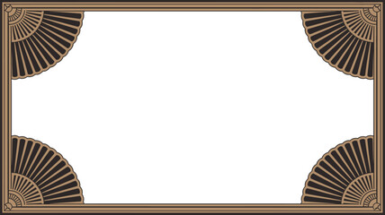 Art deco frame blank space background template vintage border design decorative elegant invitation 1920s editable stock vector illustration