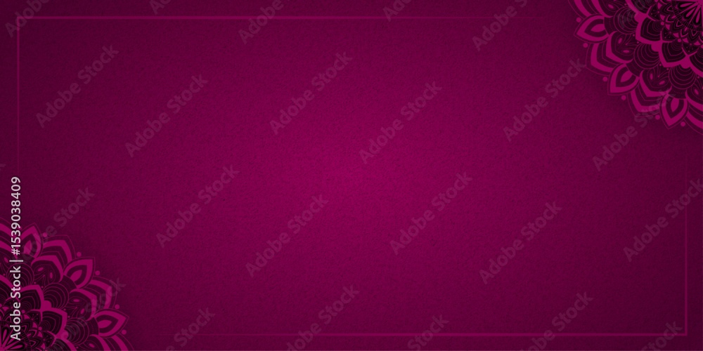 Poster banner background with mandala shape | gradient background with pattern and line for banner, decorat