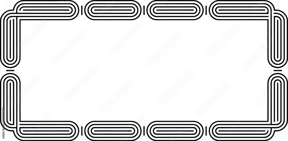 Poster retro frame design with rounded corners and line art for posters and graphic design projects usage v