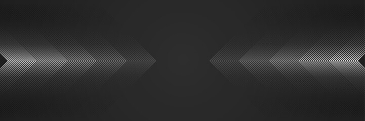 Fototapeta premium Geometric arrow shape gradient directional line with lighting effect-Abstract creative modern elegant background template for futuristic, cover, card, packaging, banner with gray color