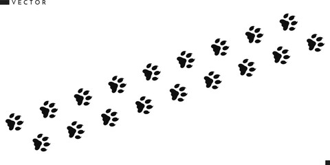 Puma paw print. Leopard paw print vector 