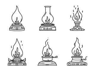 Bunsen Burner Line Art Illustration