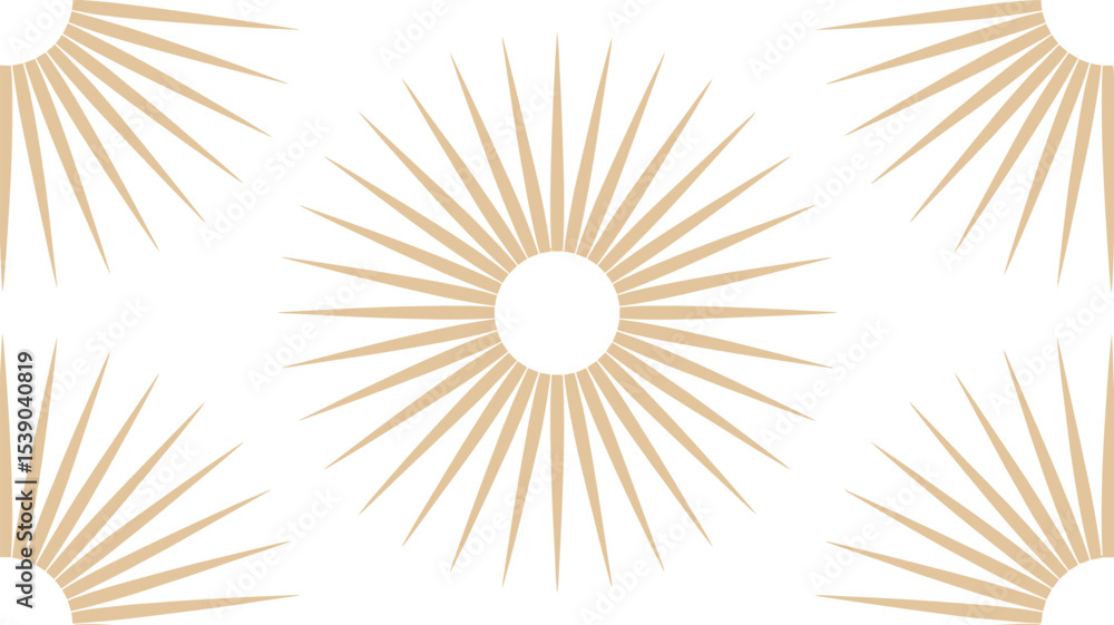 Poster abstract sunburst pattern background design wallpaper art deco golden rays decorative texture elemen