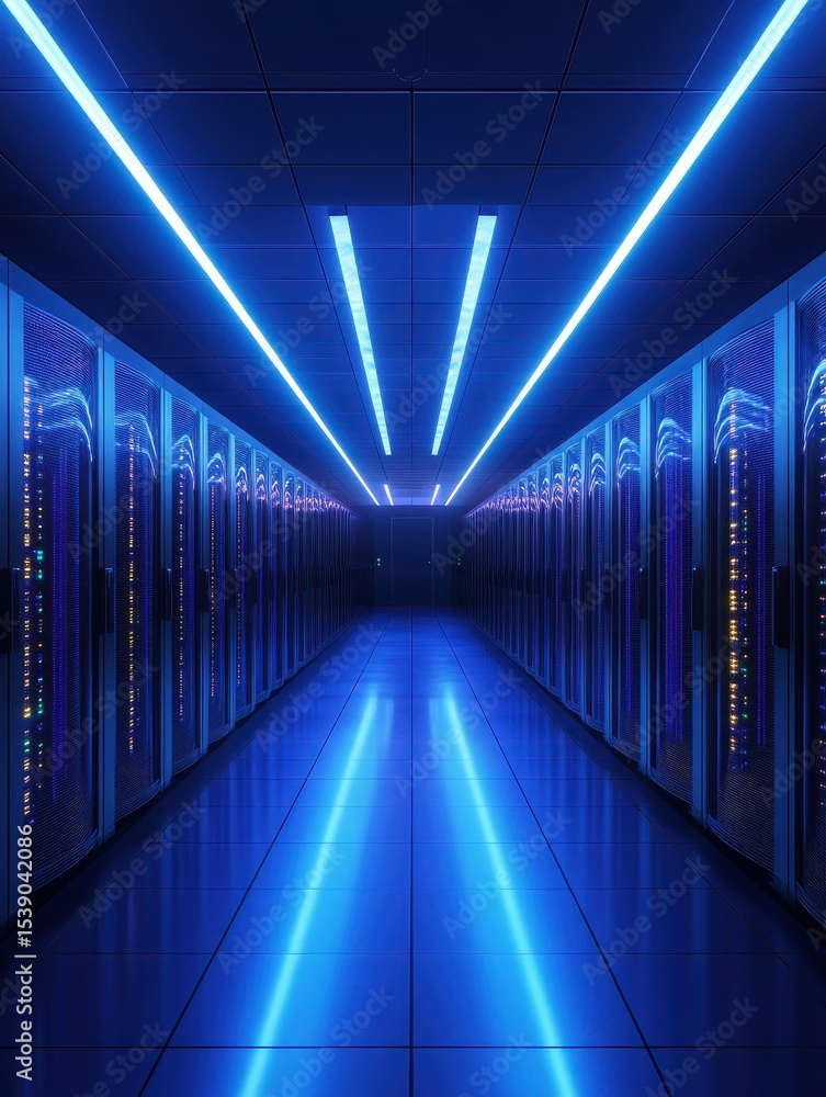 Poster server room, data,.concept of big data storage and cloud computing technology.