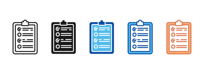Checklist Icon Set Multiple Style Collection