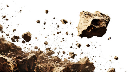 Asteroid Field Debris and Rocks Falling in Space