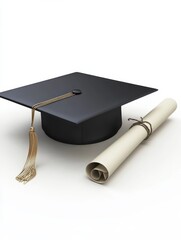 graduation cap and diploma on a white background12