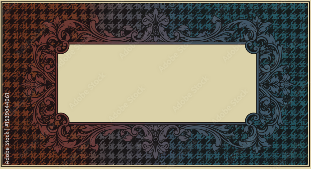 Poster vintage houndstooth frame design template for invitation cards and graphic design projects use 100 c
