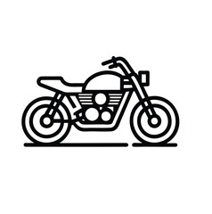 Fototapeta premium Motorcycle with Checkered Flags – Outline Vector on White Background