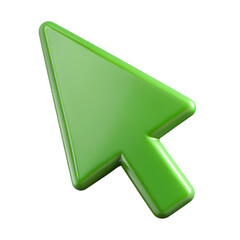 green computer mouse pointer arrow icon 3d icon in 