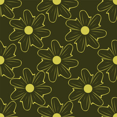 Abstract seamless floral pattern. Spring Trendy flowers print, Plant background, design for fabric, cloth design, covers, wallpapers, print, scrapbooking.