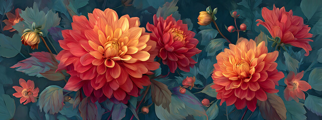 Digital Dahlia Explosion