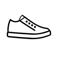 Shoe Vector Icon – Outline Footwear Symbol on White Background