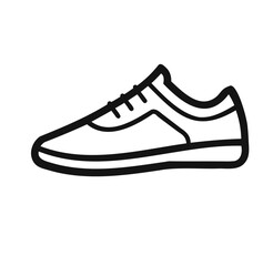 Shoe Vector Icon – Minimal Outline Style on White Background