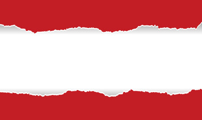Red Ripped paper Isolated White