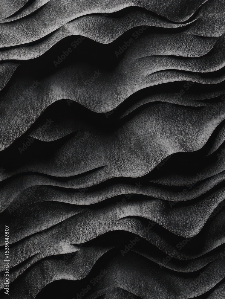Poster abstract black wave pattern design on a textured background.