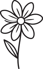 Flower Icon Silhouette Black Vector | Botanical Floral Clipart | Simple Bloom Outline EPS for Craft, Decor & Print Design