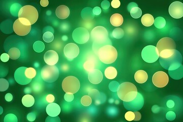 Fototapeta premium Vibrant green bokeh background creating a serene and dreamy atmosphere for backgrounds and designs, Blurred Green Background, Bokeh Effect