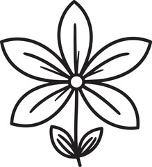 Flower Icon Silhouette Black Vector | Botanical Floral Clipart | Simple Bloom Outline EPS for Craft, Decor & Print Design