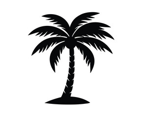 Obraz premium Majestic Palm Tree Silhouette Tropical Paradise Illustration