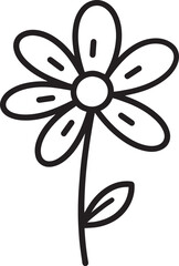 Flower Icon Silhouette Black Vector | Botanical Floral Clipart | Simple Bloom Outline EPS for Craft, Decor & Print Design