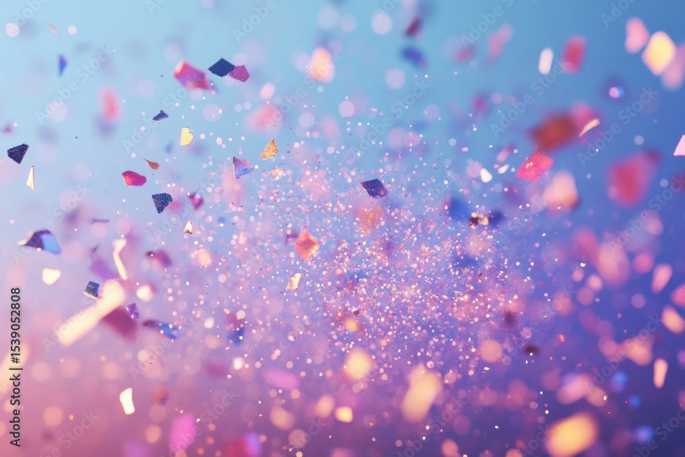 Poster glittering particles floating in vibrant air creating a magical atmosphere, glittering particles in 