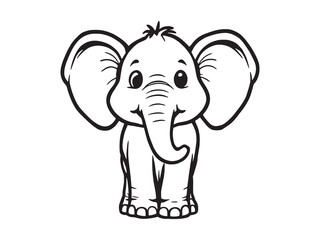 Elephant Line Art Illustration