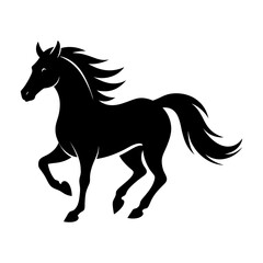 Obraz premium Horses Running monkey silhouette vector and editable with white background 