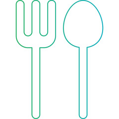 Fork and spoon single icon vector illustration