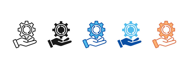 Process Icon Set Multiple Style Collection