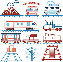 transport related icon vector design 