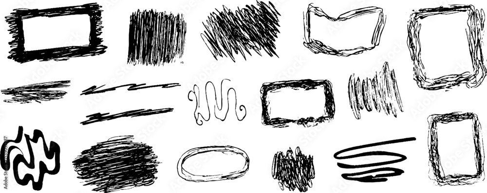 Poster collection of twelve abstract broken borders for creative design elements