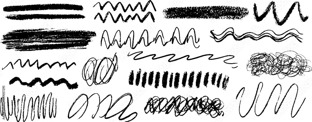 Poster abstract broken borders collection with twelve unique hand-drawn designs for creative projects
