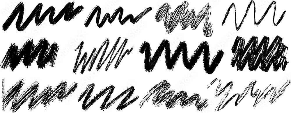 Aufkleber creative abstract zigzag line collection for artistic designs and patterns