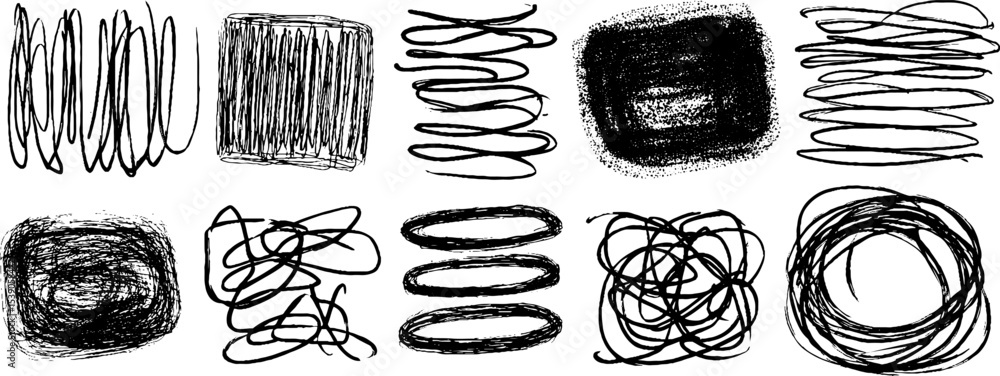 Poster abstract collection of twelve distorted grid shapes for creative design projects