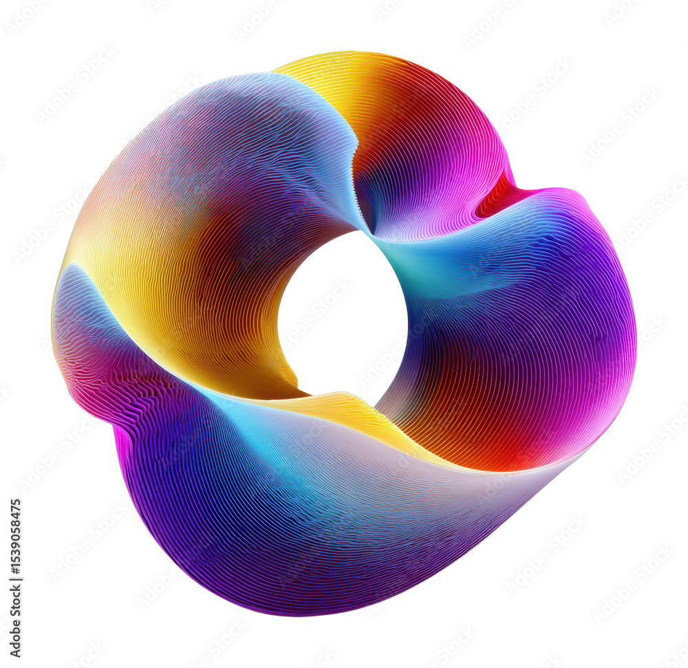 Aufkleber dynamic colorful abstract shape 3d rendering vibrant environment artistic viewpoint cut out png