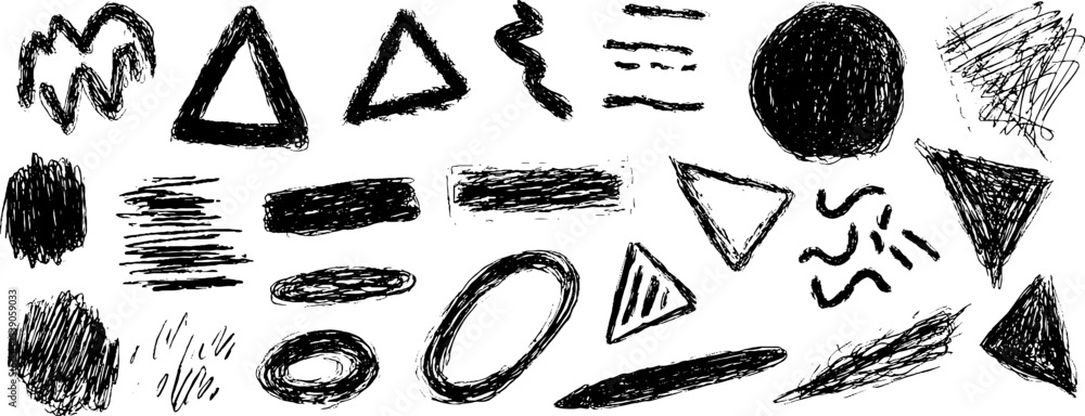 Poster abstract fragmented sketch elements for creative design projects
