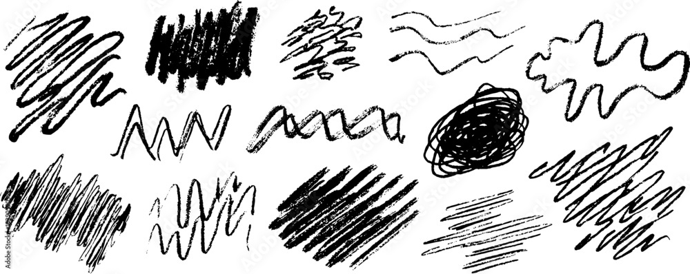 Aufkleber abstract collection of twelve fragmented wave scribbles for creative design
