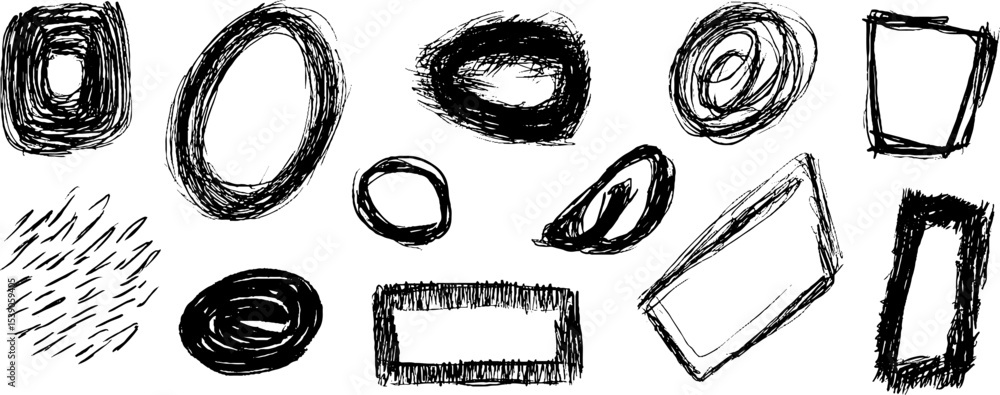 Poster artistic collection of twelve unique irregular frame fragments for creative design